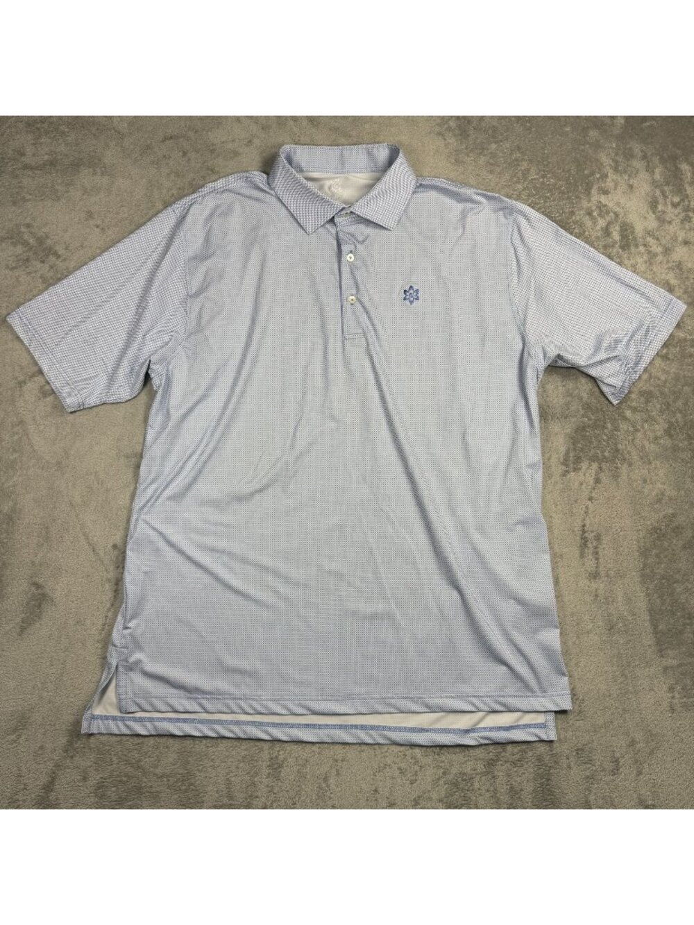 Turtleson Tour Performance Golf Polo Mens XL Micro Gingham Check Shirt Stretch
